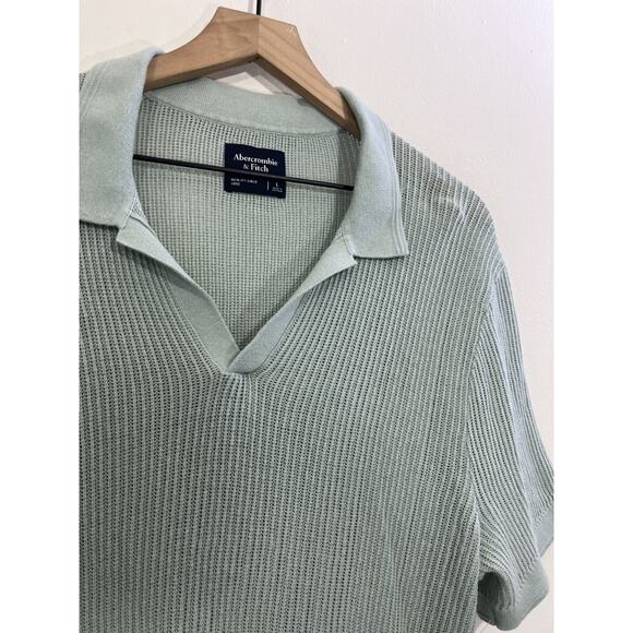 Johnny Collar Knitted Polo Tee L Camp Resort Rockabilly Elvis Luxury Old Money - Picture 5 of 15